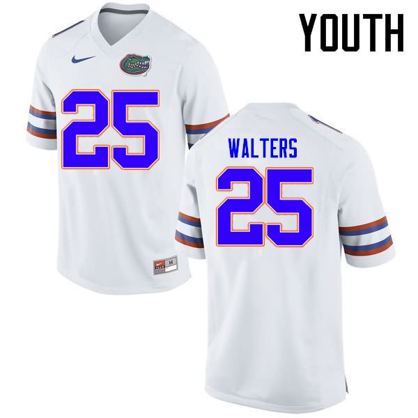 Youth NCAA Florida Gators Brady Walters #25 Stitched Authentic Nike White College Football Jersey QAW4465BX